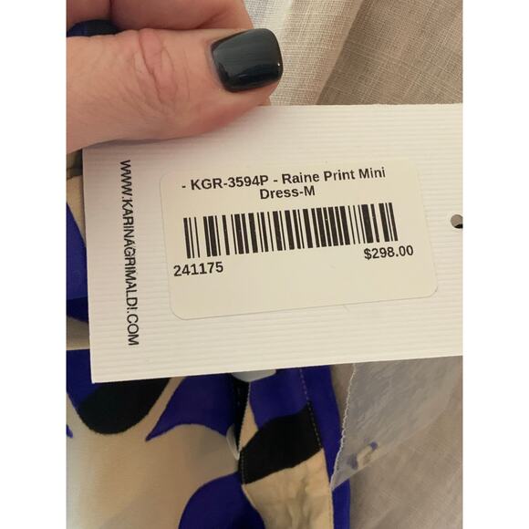 karina grimaldi raine print mini dress NWT size medium - Picture 6 of 6